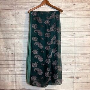 Green Paisley Scarf NWT 40"x70"